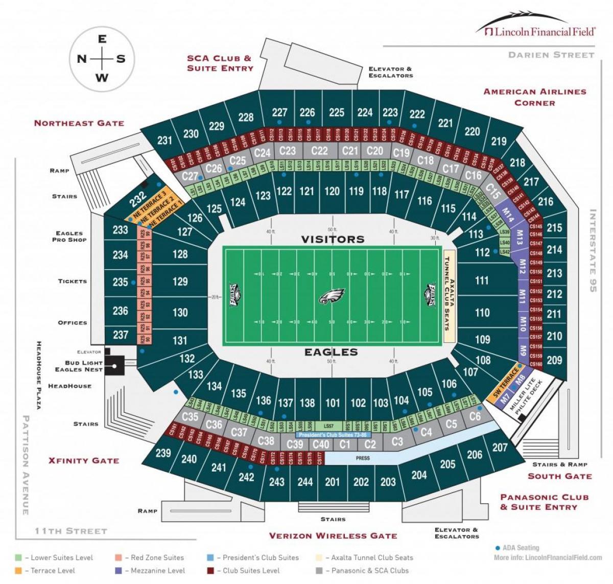 Philadelphia eagles-stadion karta