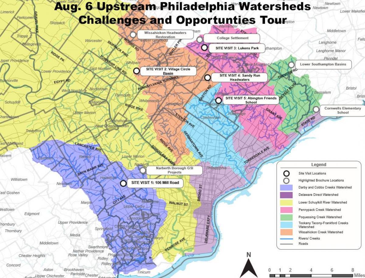 förort till Philadelphia karta