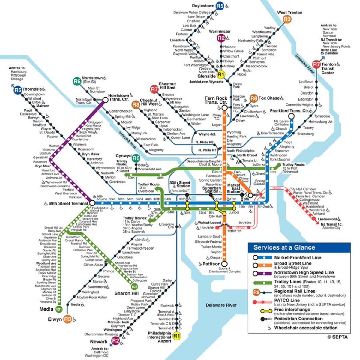 karta över Philadelphia underground