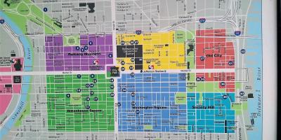 Karta över center city, Philadelphia