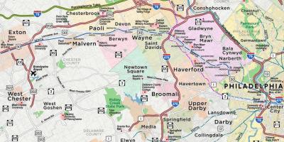 Karta över stambanan Philadelphia