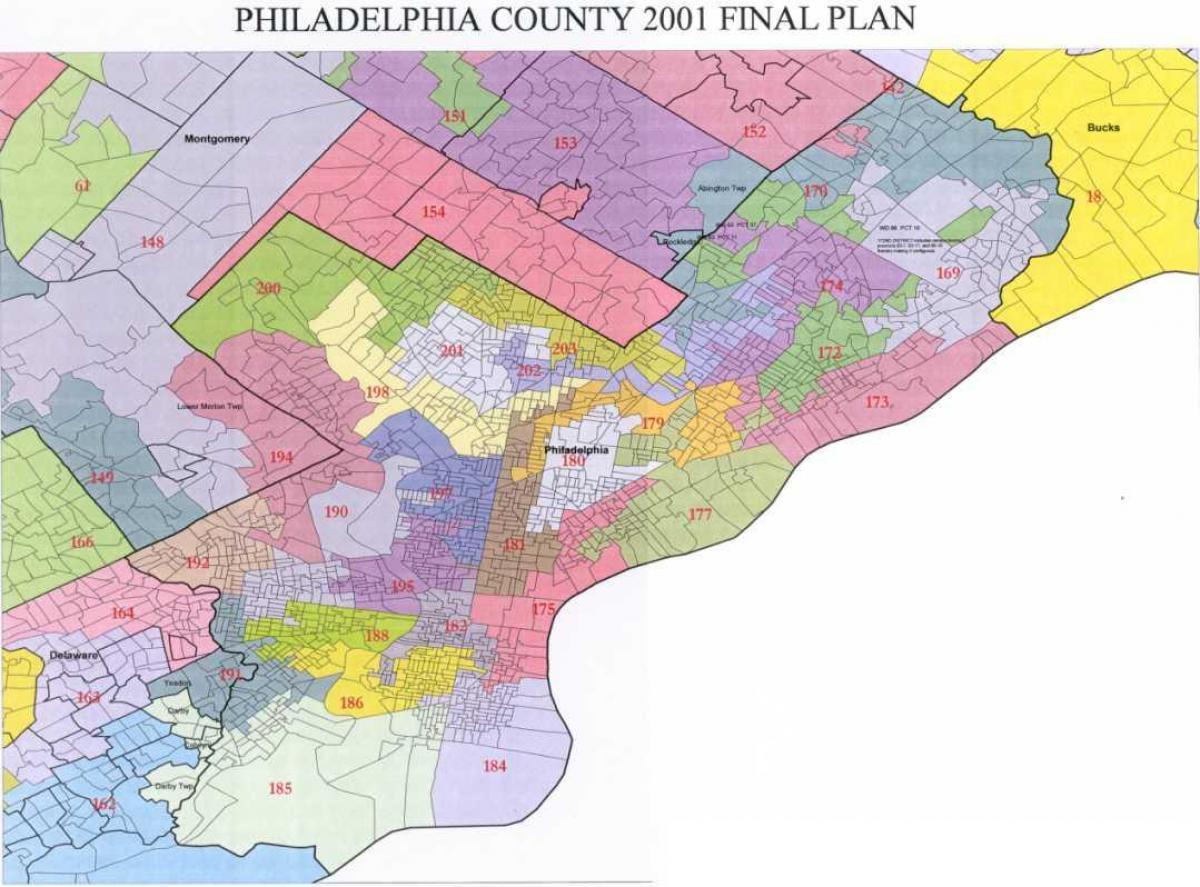 Philadelphia rådet district karta