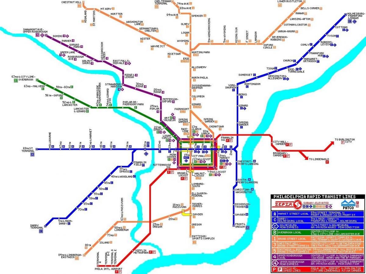 Philadelphia mass transit system karta