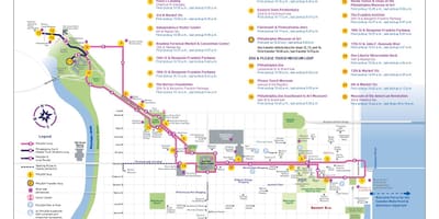 Stora buss-tur i Philadelphia på kartan
